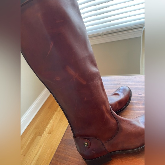 Frye cognac Melissa Button Back zip riding boot 6.5 - Picture 12 of 13